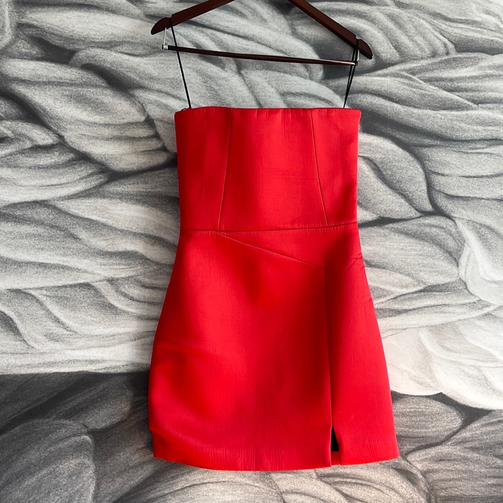 Kate Spade Saturday Strapless mini Dress Red 4